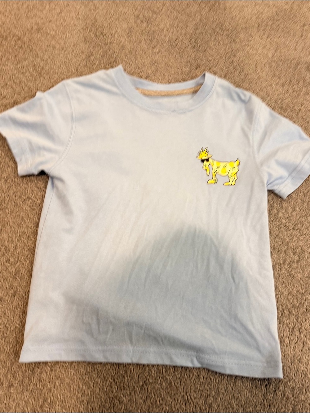 GOAT USA Light Blue Kids Graphic pineapple Tee with Yellow Accent